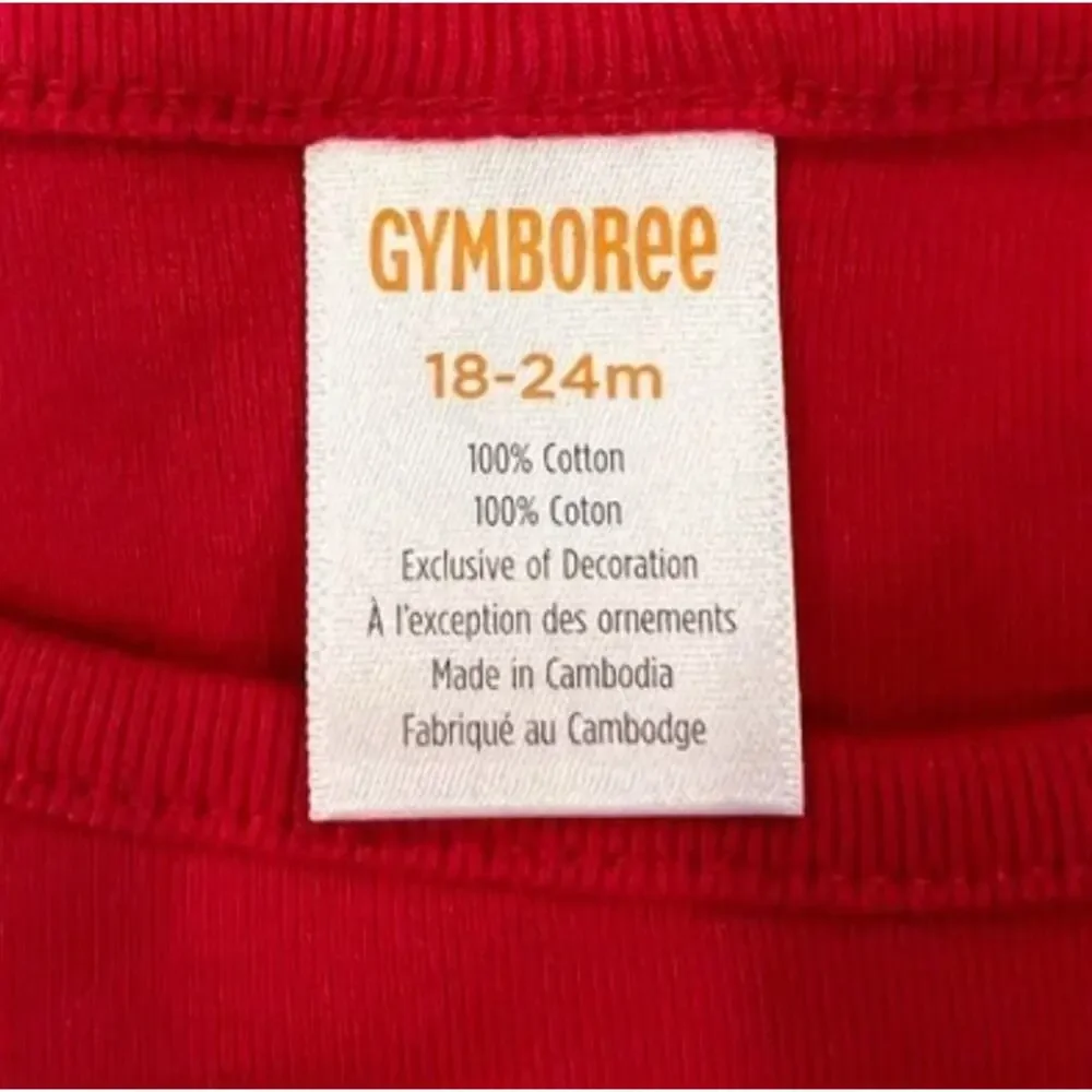 **NWT Gymboree Girls Red W/Embroidered Valentine Heart Cat Top